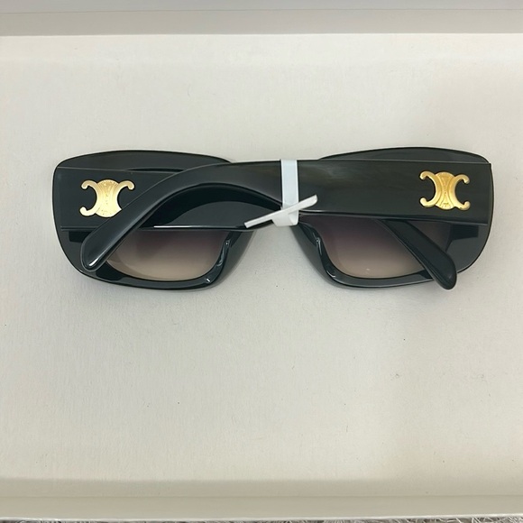 NIB CELINE Triomphe CL40216U Black/Gradient Brown Lenses Rectangle Sunglasses - Picture 7 of 16